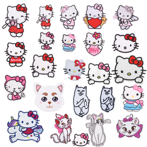 Bán buôn hợp thời trang <span class=keywords><strong>Hello</strong></span> Mèo Thêu các bản vá lỗi nhiều phong cách dễ thương phim hoạt hình thiết kế các bản vá lỗi cho quần áo phụ kiện - Product Image 1