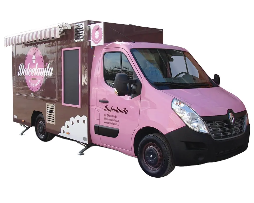 Precio al por mayor Mobile Hotdog Food Trucks Mobile Ice Cream Food Truck Trailer Crepe Food Cart para la venta Frozen Car Italy Kingdom