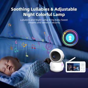 2MP HD Night Lights <strong>Camera</strong> for Baby Monitoring 4.3&quot; <strong>Lcd</strong> <strong>Display</strong> Indoor Security <strong>Camera</strong> Wifi <strong>With</strong> 3000Mah Battery Two Way Speak