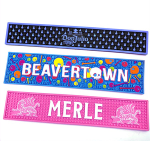 High Quality Silicone <strong>Bar</strong> Mat Non-Slip Backing With Customized 3D Logo Soft <strong>PVC</strong> Beer Runner <strong>Bars</strong> Good Price ODM Drink Rubber Mat - Product Image 1