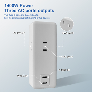 Pd 30W ที่ชาร์จสำหรับเดินทางอเนกประสงค์ปลั๊กไฟฟ้าแบบหลายช่องปลั๊กไฟฟ้ากระแสสลับแบบออลอินวันพร้อมพอร์ต USB 2พอร์ตอะแดปเตอร์แปลงไฟพอร์ต1 Type C - Product Image 6