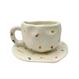 Fabrika yeni tasarım el yapımı seramik kahve kupalar ile kayan nokta seramik Mug kupa Modern tasarım fincan çerez kolu - Product Image 6
