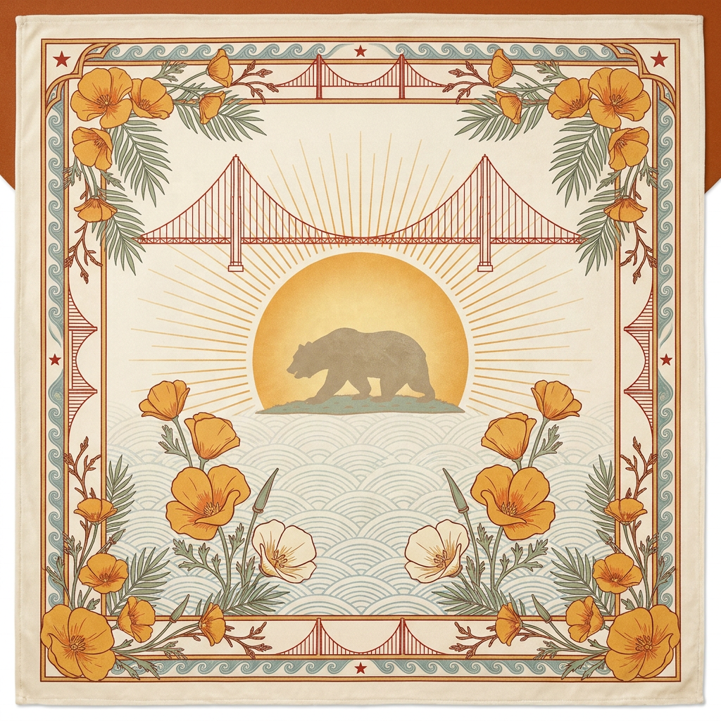 Coucher de soleil doré - Tapis de Californie