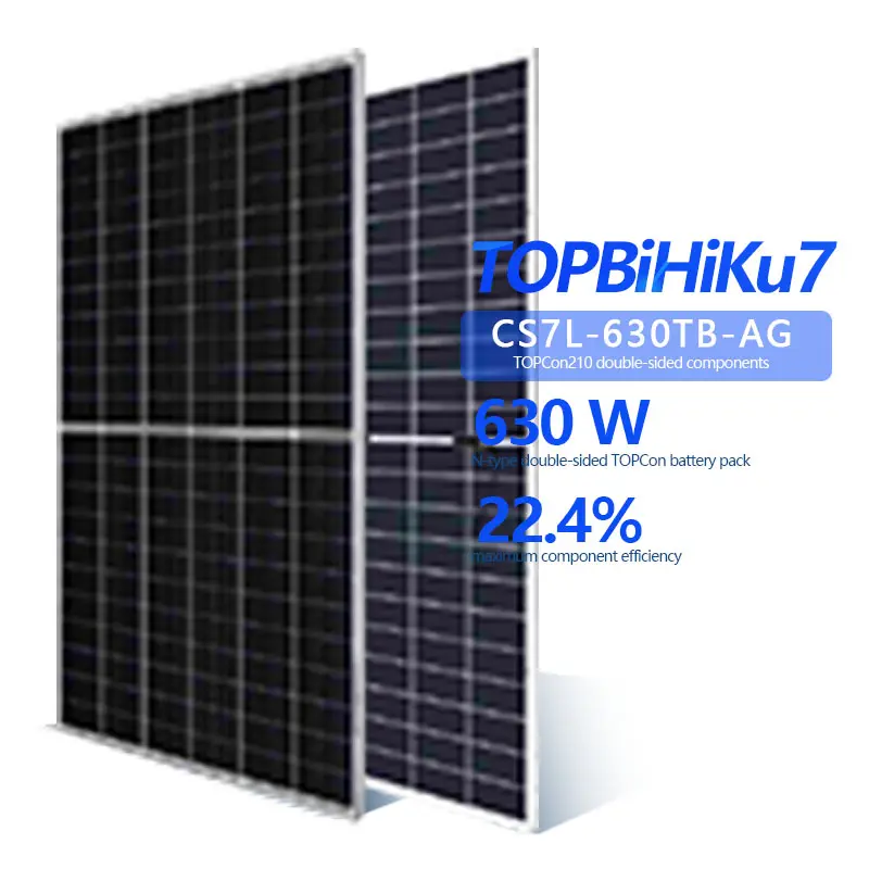 Neue Technologie Kosten günstiges Solar kraftwerk N-Typ Doppelseitige TOPCon-Solarpanel-Baugruppe 630W