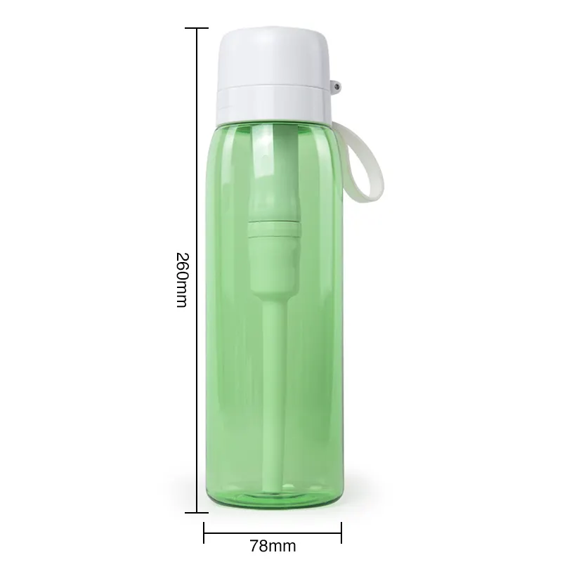 Botella de agua para Infusor de frutas de plástico transparente de 700 ml filtrada al por mayor con pajita plegable