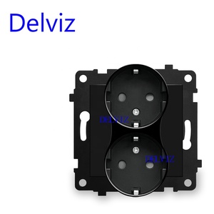 Delviz水晶玻璃面板，USB C快速充电插座电插头双插座壁灯开关，EU 16A电源墙壁USB插座