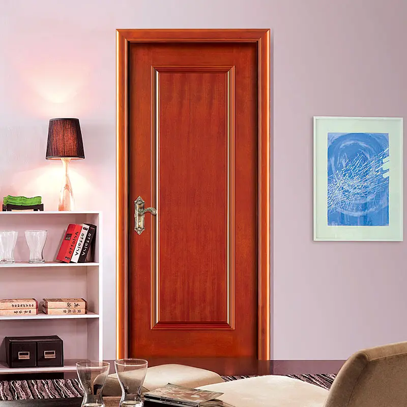 Panneau intérieur de porte de chambre à coucher, design de porte en bois de teck massif, prix