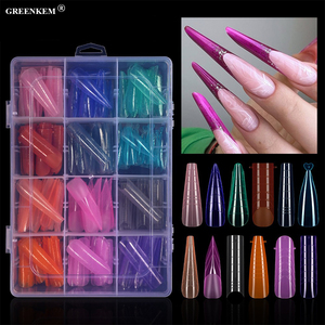 Colorful Nail Dual Forms Blue Clear Nail Building Mold <strong>Tip</strong> Dual Extension Forms Paperless Pink Dual Form <strong>Tips</strong> - Product Image 2