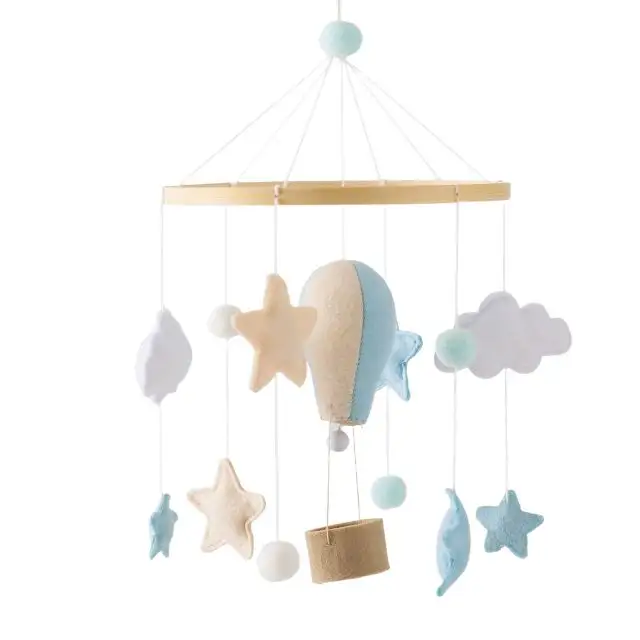 Nordic Baby Decoratief Wieg Bed Opknoping Vilt Heteluchtballon Vorm Bed Klokkenspel Windgong Mobiel Wiegspeelgoed