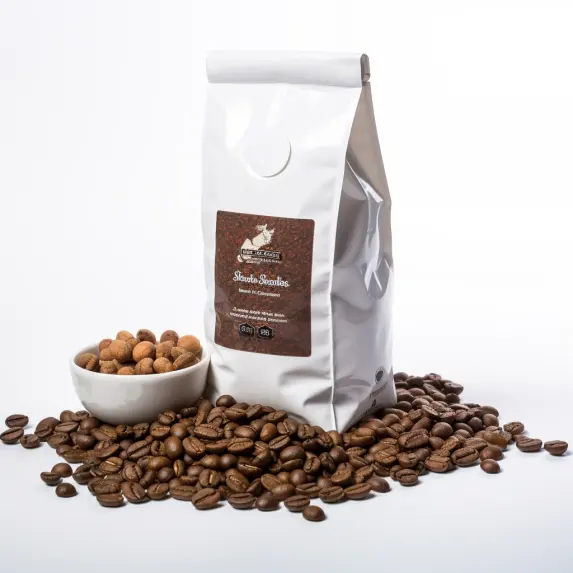 Bolsa con cremallera para comida de pie impresa digital personalizada Bolsas de embalaje reutilizables blancas Grano de café