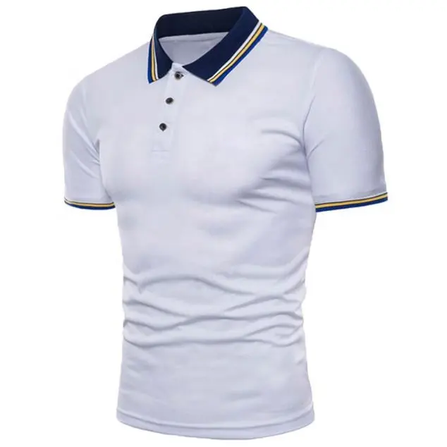 Camiseta Polo para hombre blanca de alta calidad de fábrica de Guangzhou, camiseta Polo con cuello acanalado HH, camiseta para hombre, camisetas para hombre