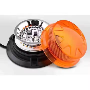 Kaliteli LED flaşlı uyarı lambası DC 10-30V kırmızı mavi Amber Lens manyetik Beacon su geçirmez IP65 araç tarım kullanımı için - Product Image 5