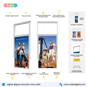 Kommerzielles Fenster mit hoher Helligkeit und Blick auf das <span class=keywords><strong>Display</strong></span> Einzelhandel geschäft Digitaler Werbe bildschirm 3000nits Doppelseitiges <span class=keywords><strong>LCD</strong></span>-<span class=keywords><strong>Display</strong></span>
