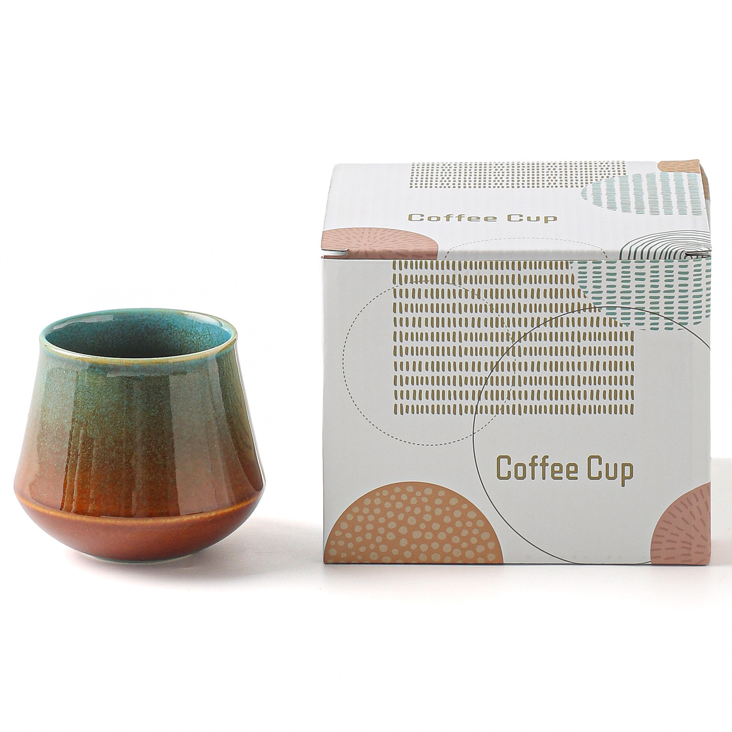 Tazza trapezoidale blu Fjt, lavorazione a forno.