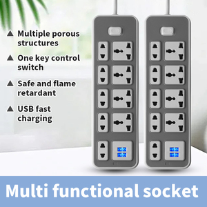 Enchufe de mesa estándar universal de 9 salidas, 2 puertos USB, enchufe de extensión múltiple, cables de extensión múltiples, tipo de enchufe de EE. UU. Para el hogar - Product Image 6
