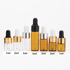 Kozmetik ambalaj 1ml 2 ml 3ml 5ml şeffaf şeffaf amber küçük mini cam damlalık şişe yağ için - Product Image 4