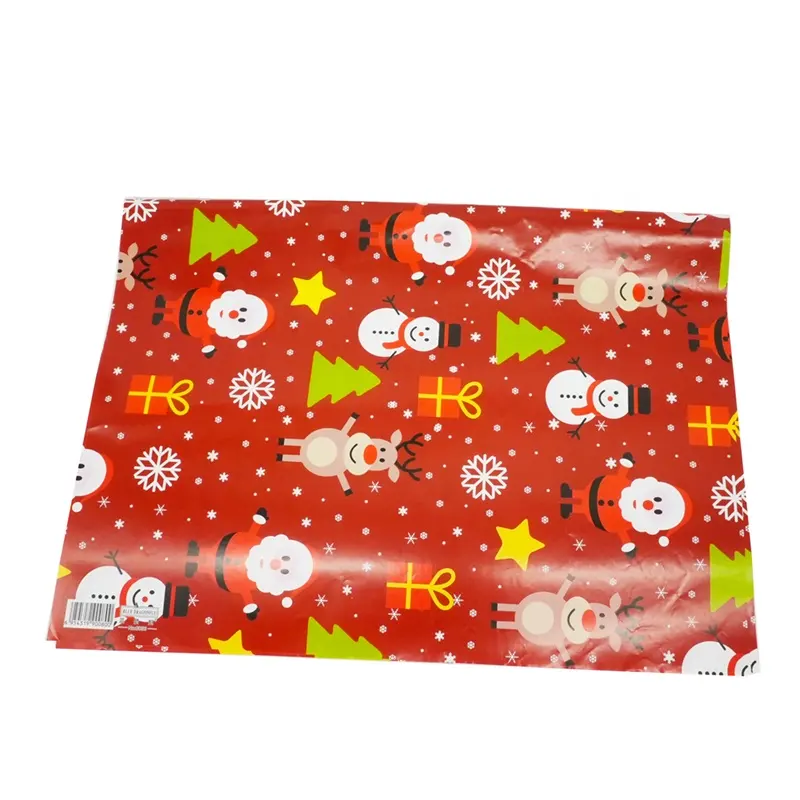 Fábrica atacado personalizado bonito vermelho Natal presente embalagem embrulho papel