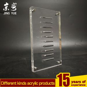 Fábrica Custom Round 10 Buracos Clear Acrílico Nail <span class=keywords><strong>Drill</strong></span> Bits Display Stand Block Acrílico Nail <span class=keywords><strong>Drill</strong></span> <span class=keywords><strong>Bit</strong></span> Holder para Nail Salon