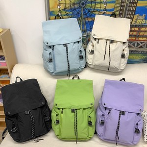BESTELLA Casual Lightweight <strong>Nylon</strong> Backpack Soft Solid Color <strong>String</strong> Closure Drawstring Durable Daily Use Unisex Student Backpack - Product Image 2