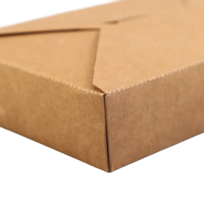 डिस्पोजेबल क्राफ्ट पेपर लंच बॉक्स/सलाद फ्राइड चिकन ग्रिल्ड मांस बेटो बॉक्स आयताकार तेल-प्रूफ टेकआउट हिट पैकेजिंग बॉक्स