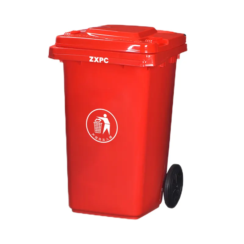 Contenedores de basura industriales con ruedas Contenedores de reciclaje de ciudad para clasificación de basura Rectangular
