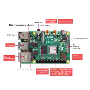 Raspberry Pi 4B 4G/8G Motherboard Visuelles Python-Programmier kit für die Entwicklung von Bildung und Herstellern Linux 5 Board