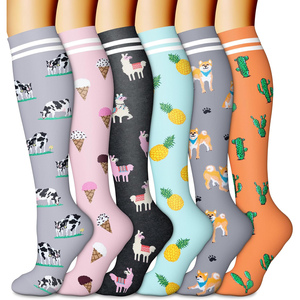 Ecommerce Best Selling Easy To Put On Compression <strong>Socks</strong> Instock Fast Delivery 15-20 mmHg Various Funny Colors Compression <strong>Socks</strong> - Product Image 1