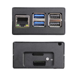 Raspberry Pi5 Black Metal Grid Case Shell Compatible con Raspberry Pi 5 Cooler Fan Housing Cover para Raspberry Pi 5