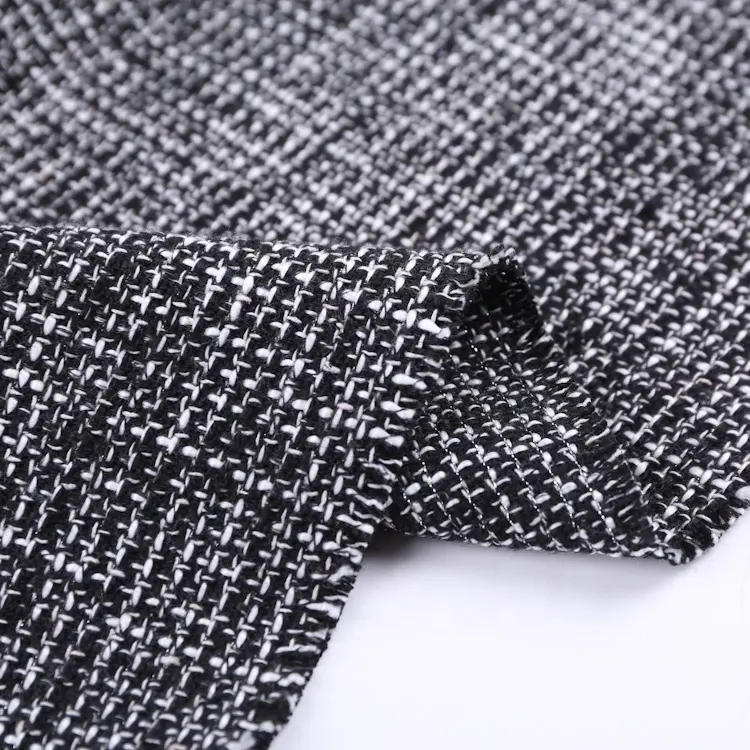 Tela de tweed italiana para pantalones, hilo elástico resistente a la degradación química, tejido teñido