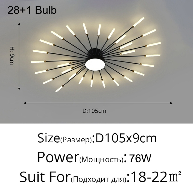 28+1 Bulb 76W Black