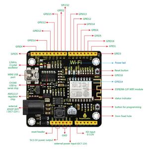 Keyestudio ESP8266 WI-FI geliştirme kurulu + USB kablosu Arduino NodeMCU için/dayalı ESP8266-12FWIFI/destek RTOS