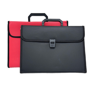Carpeta de archivos expansible de PVC de tamaño carta A4 con asa, accesorios para carpetas de documentos y presentaciones portátiles - Product Image 1