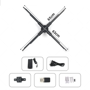 Proyector de publicidad holográfico 3D de 65CM, ventilador de mano programable de 4 aspas con mensaje LedsLED 572 para tienda, centro comercial, vacaciones - Product Image 2