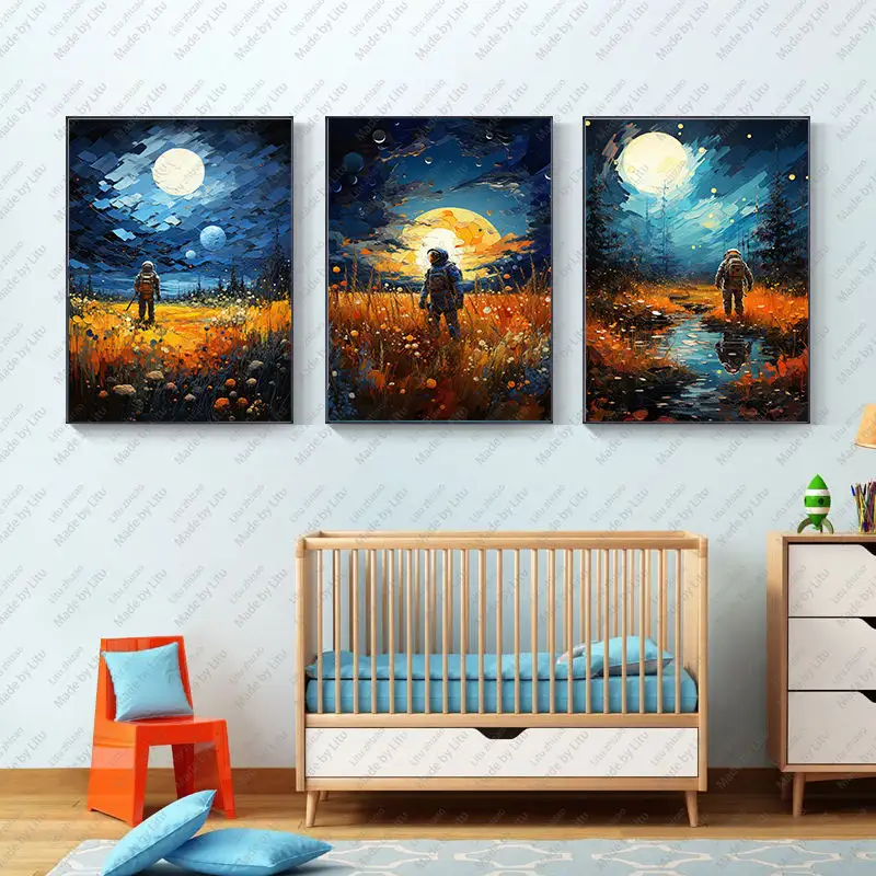 Leinwand Malerei Wand kunst Astronaut Gerahmtes Unternehmer plakat Positive Zitate Wand plakat