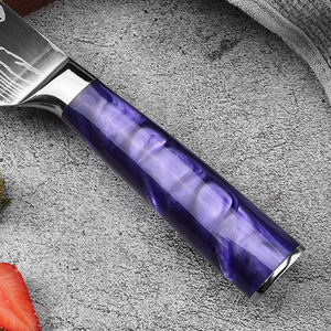 Bộ dao Santoku bằng thép không gỉ Damascus, cán nhựa, dành cho đầu bếp phương Tây - Đồ dùng nhà bếp cần thiết - Product Image 4