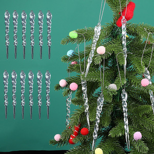Hot 12Pcs 13Cm Giáng Sinh Mô Phỏng <span class=keywords><strong>Ice</strong></span> Xmas Tree Treo Trang Trí <span class=keywords><strong>Icicle</strong></span> Mùa Đông Đảng Giáng Sinh Năm Mới Trang Trí Nguồn Cung Cấp - Product Image 1
