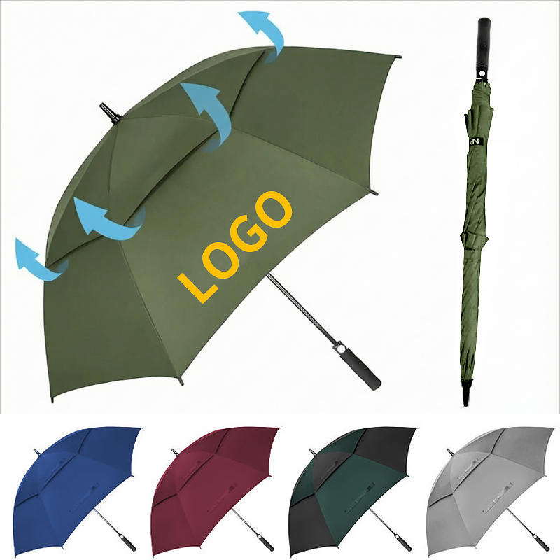Parapluie de golf double couche avec protection solaire