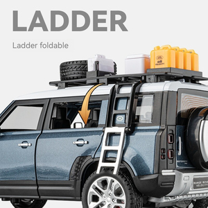 Diecast oyuncaklar model araba 1:24 Land Rover Defender alaşım araba modeli ses ve ışık geri çekme süslemeleri süs Modelo del del - Product Image 5