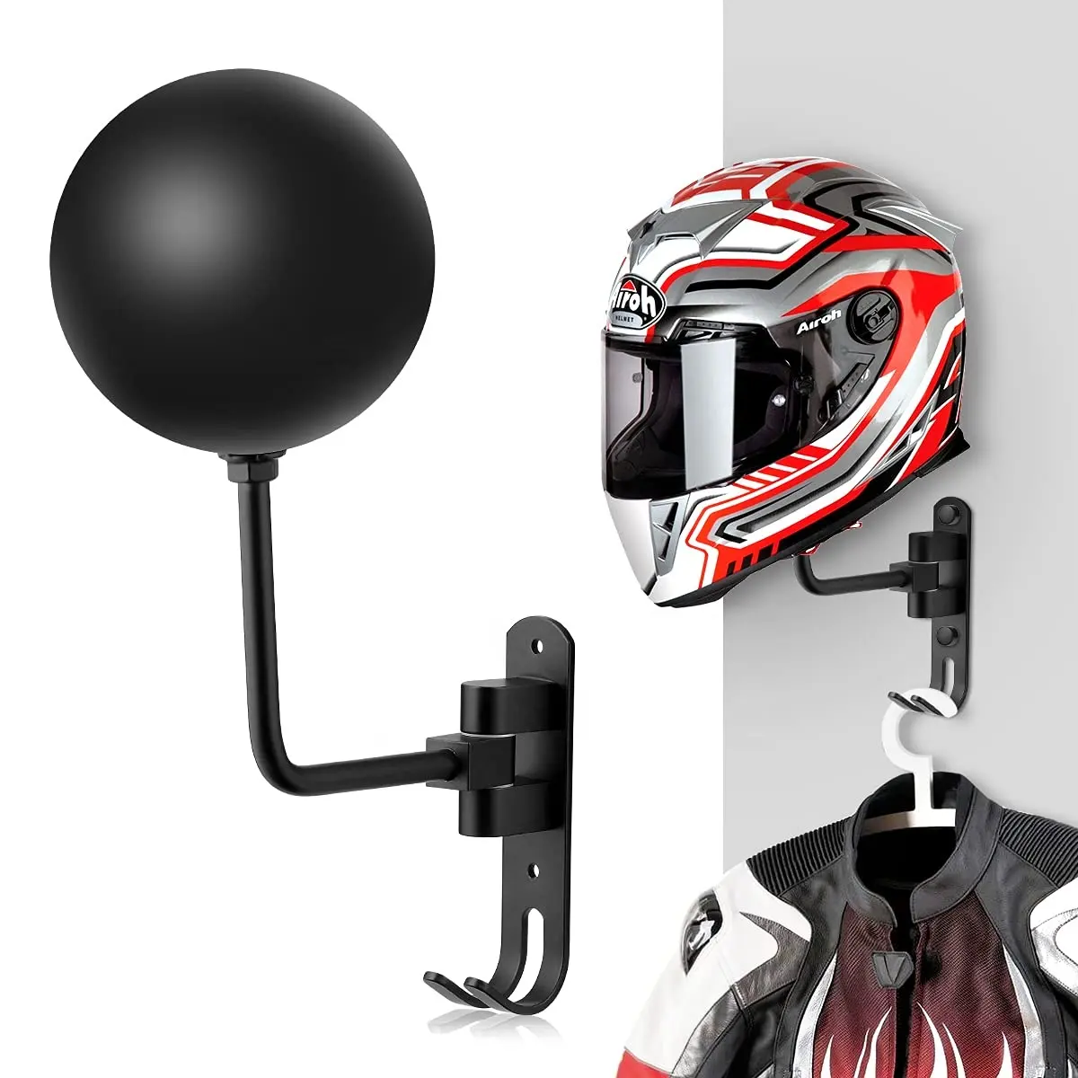 180 Degree Rotation Motorcycle Accessories Helmet Key Holder Hook with 2 Hooks