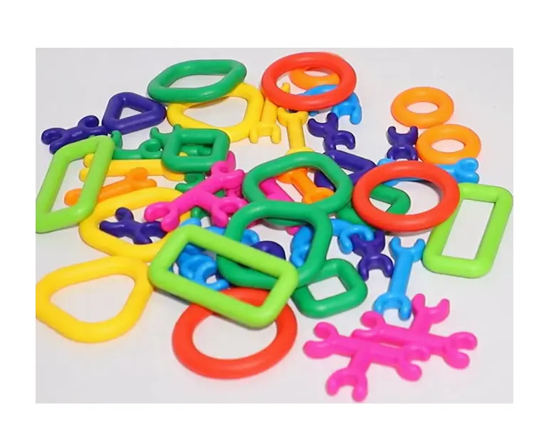 Groothandel Kleurrijke 50 Stuks Educatief Speelgoed Plastic Speelgoed Accessoires Stevige Diy Blokken Speelgoed Voor Kinderen