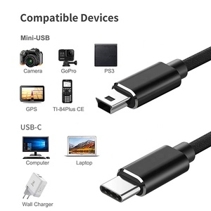长USB C型公到5针迷你USB迷你B 2.0公OTG数据同步充电电缆 - Product Image 6