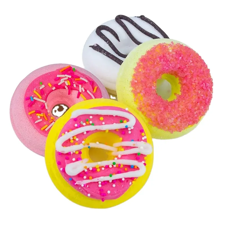 Precio de fábrica Ingredientes naturales Baño de burbujas Bola de sal Donut personalizado Bombas de baño Juego de regalo