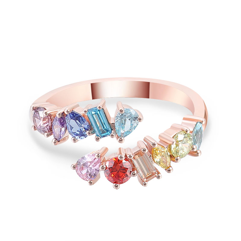 Bague en or 10 carats avec pierre précieuse de laboratoire