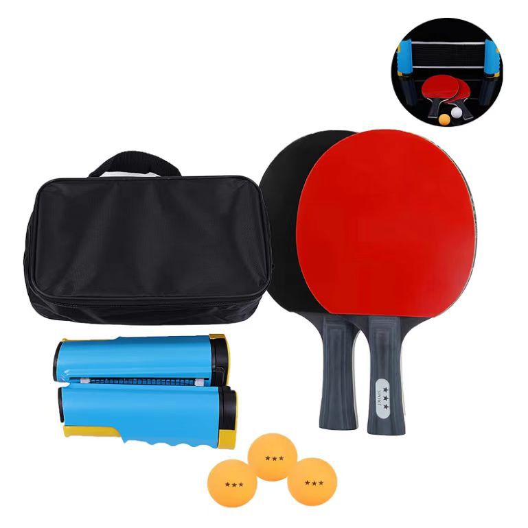 Blue net rack set 2 long handle 4 balls