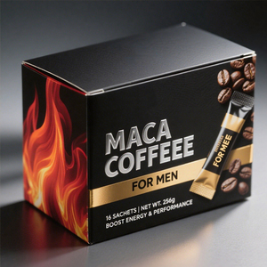 Chất Lượng Cao Maca Cà Phê Ngay Lập Tức Đen Maca Cà Phê Cho Người Đàn Ông Mạnh Mẽ Đóng Hộp Maca Hương Vị Cà Phê Bột - Product Image 1