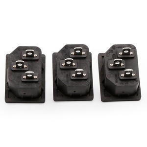 电器入口C16交流电源插座，用于插头卡扣连接器4路公插座16A 125V 250V