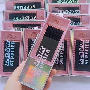 ขนตาต่อขนตาปลอมขนมิงค์สีดำด้านสำหรับต่อขนตาแคชเมียร์แบบพัดได้ง่ายมี0.05 0.03 0.07 C D CC DD J B - Product Image 3