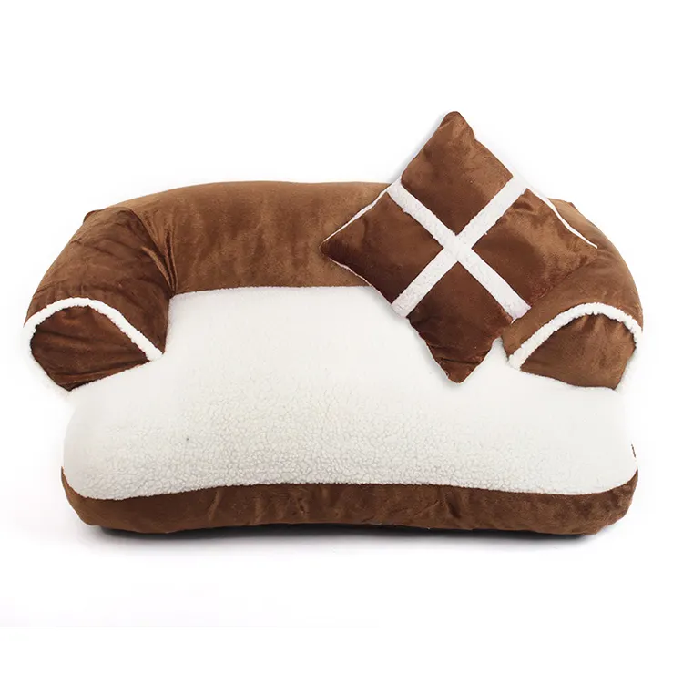 Tempat tidur hewan peliharaan, desainer baru tempat tidur anjing Sofa gua leher lembut Guling tahan lama dapat dicuci tempat tidur anjing peliharaan