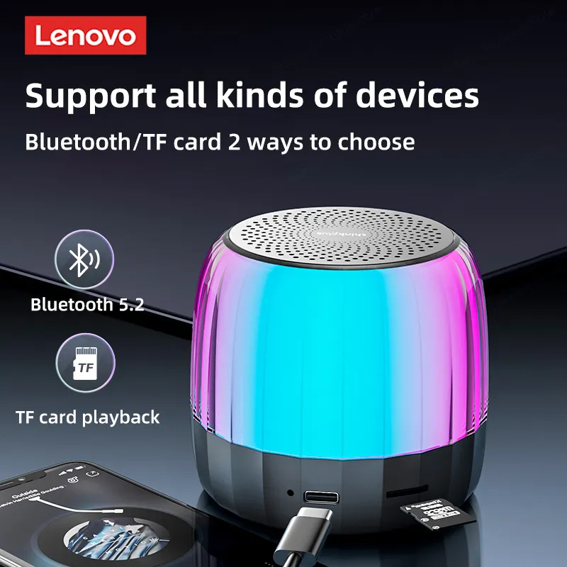 Original Lenovo K3 Plus Bluetooth Altifalante Sem Fio Portátil HIFI À Prova D' Água USB Outdoor Altifalante Música Surround Bass Box Mic