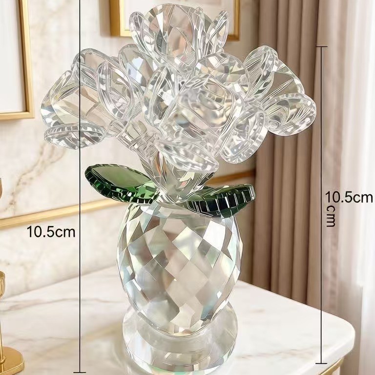 Six small transparent roses